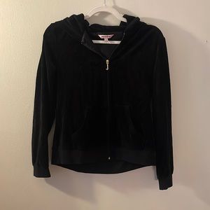 Classic black velour Juicy Couture hoodie - M